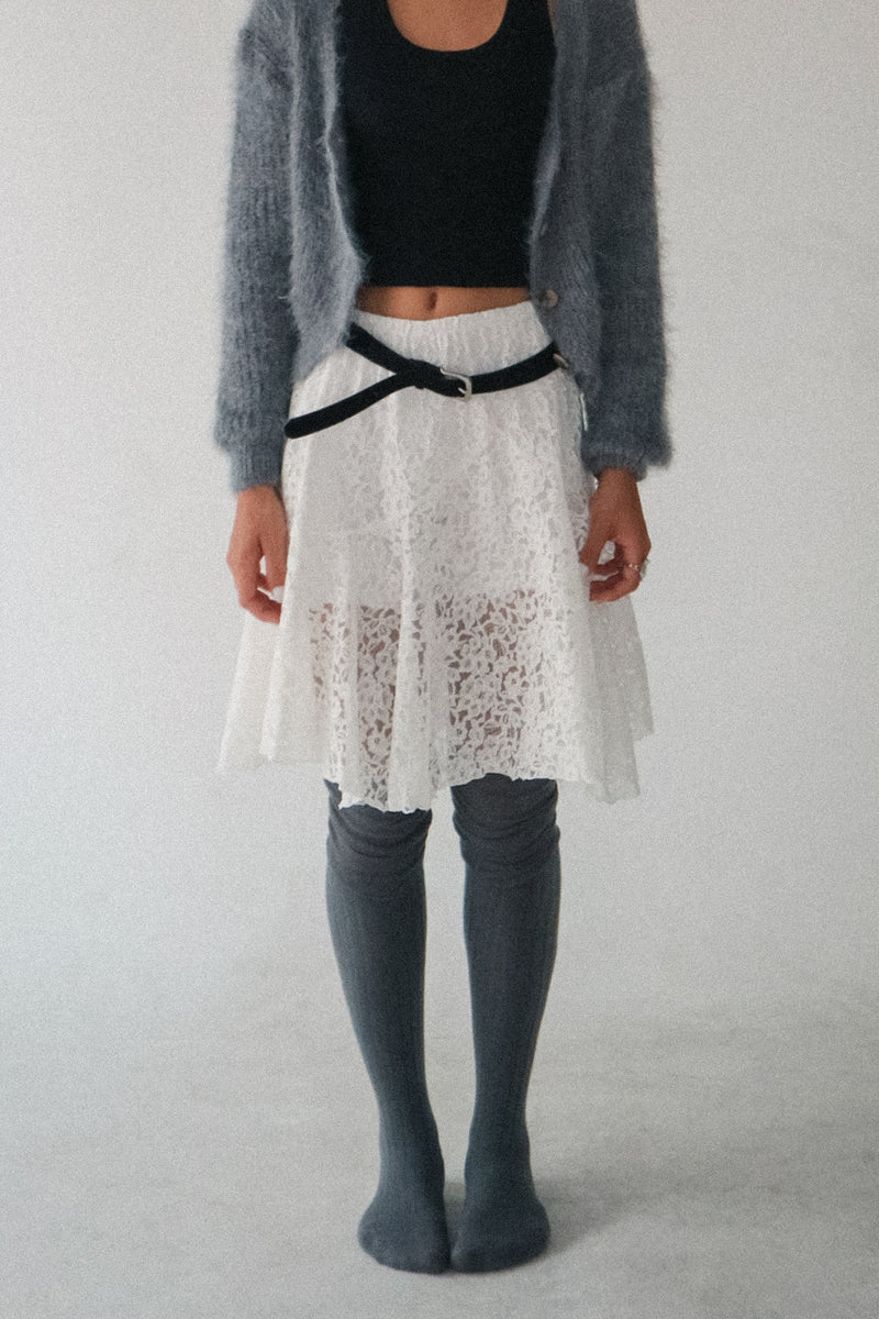 Ivy Silver Buckle Suede Leather Belt