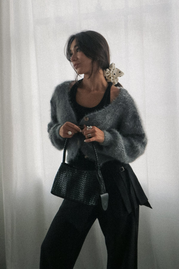 Amélie Brushed Knit V-Neck Sweater Cardigan