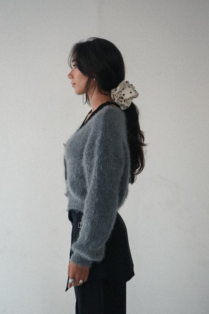 Amélie Brushed Knit V-Neck Sweater Cardigan