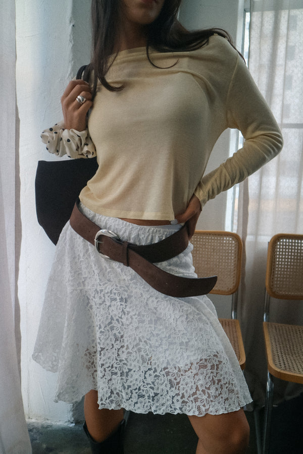 Emilia Romantic Lace Flare Mini Skirt