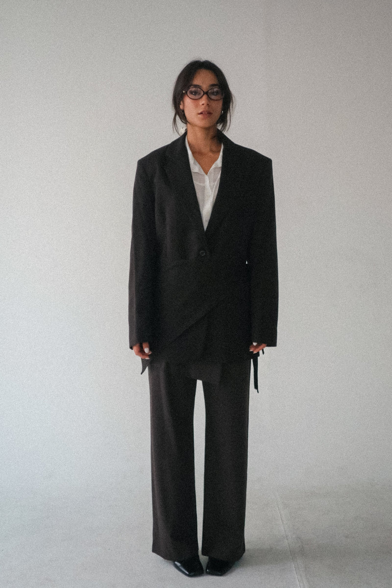Isabella Convertible Oversized Detachable Scarf Blazer