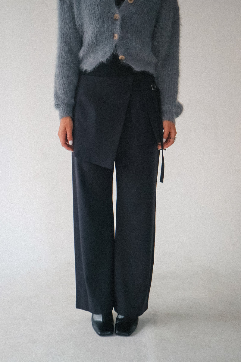 Nova Straight Leg Pants with Layered Skirt Detail