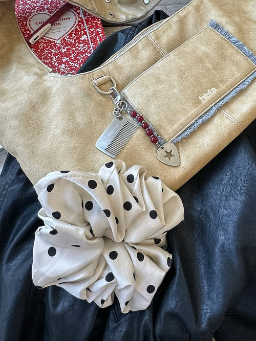 Ines Oversized Polka Dot Satin Scrunchie