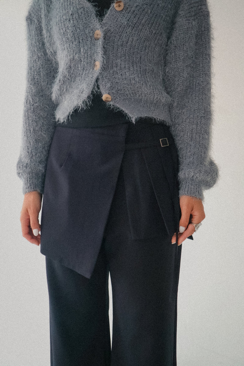 Nova Straight Leg Pants with Layered Skirt Detail