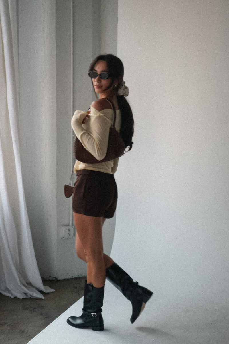 Alexis Buckle Mid-Calf Leather Riding Boots