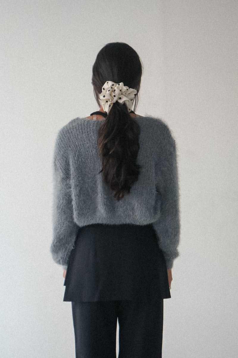 Amélie Brushed Knit V-Neck Sweater Cardigan