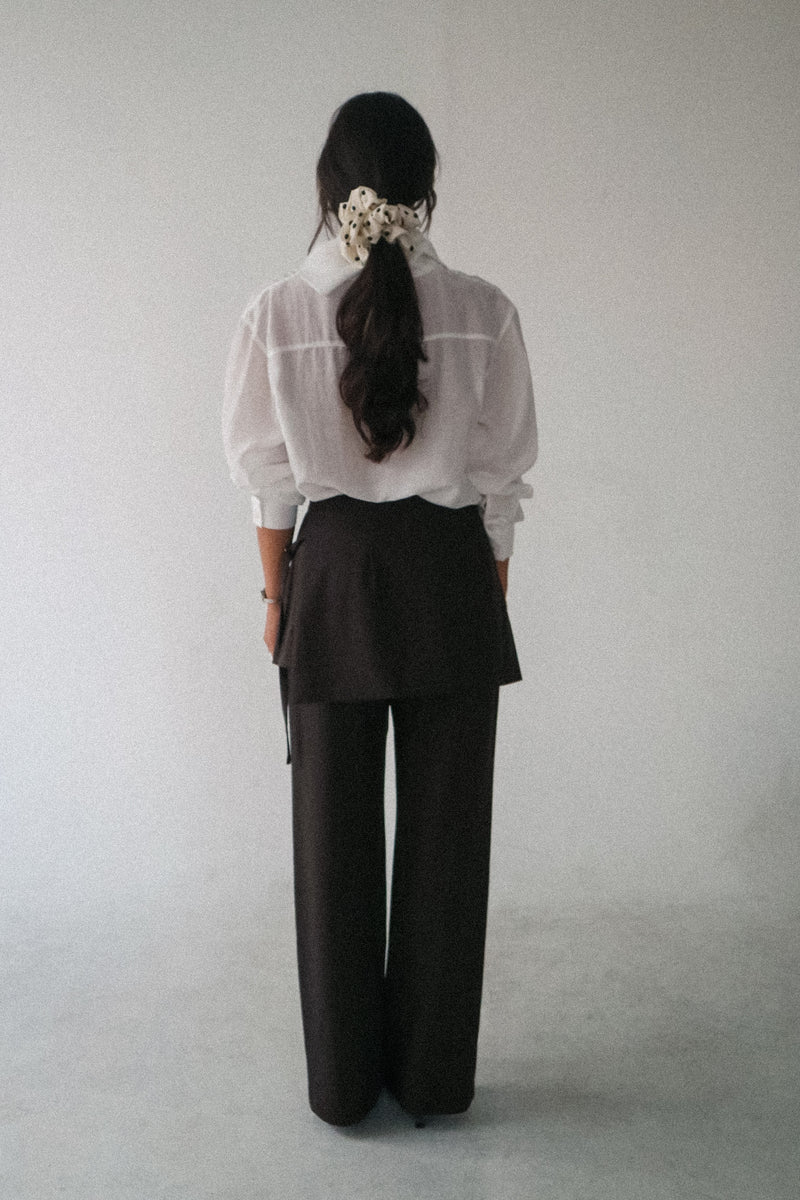 Nova Straight Leg Pants with Layered Skirt Detail