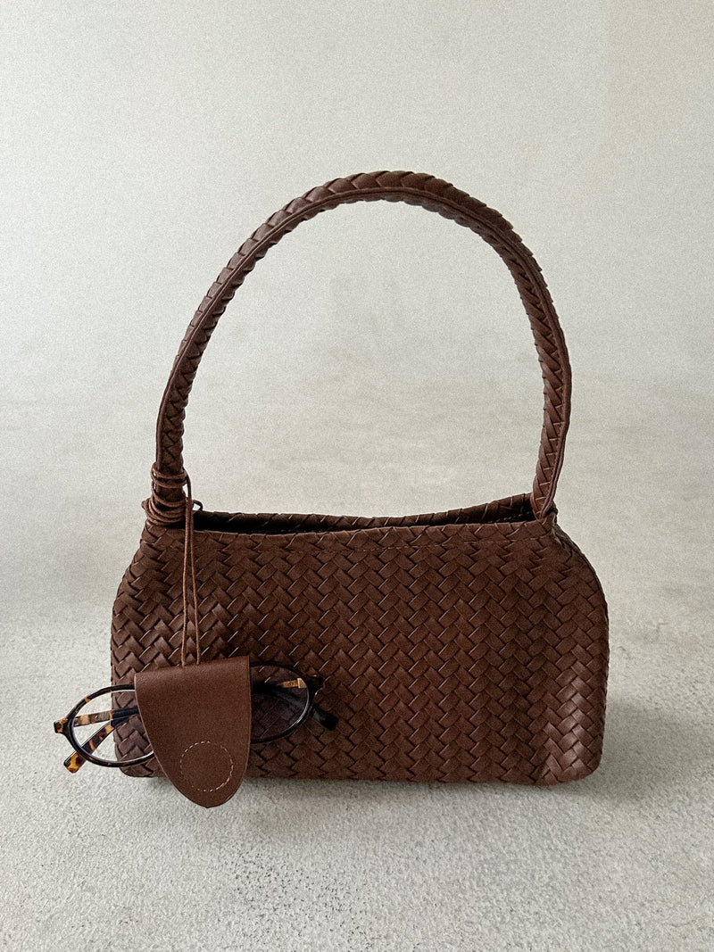 Sienna Woven Shoulder Baguette Bag