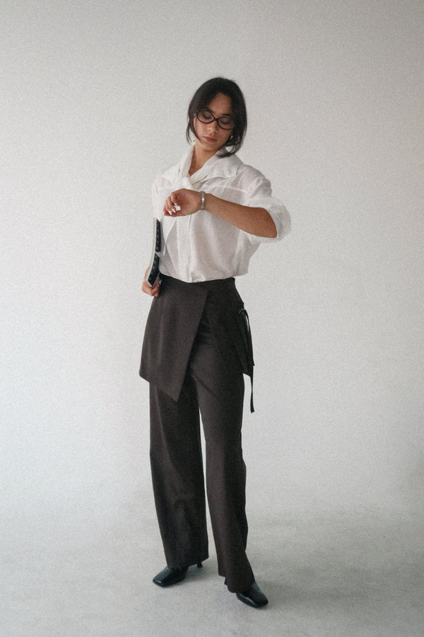 Nova Straight Leg Pants with Layered Skirt Detail