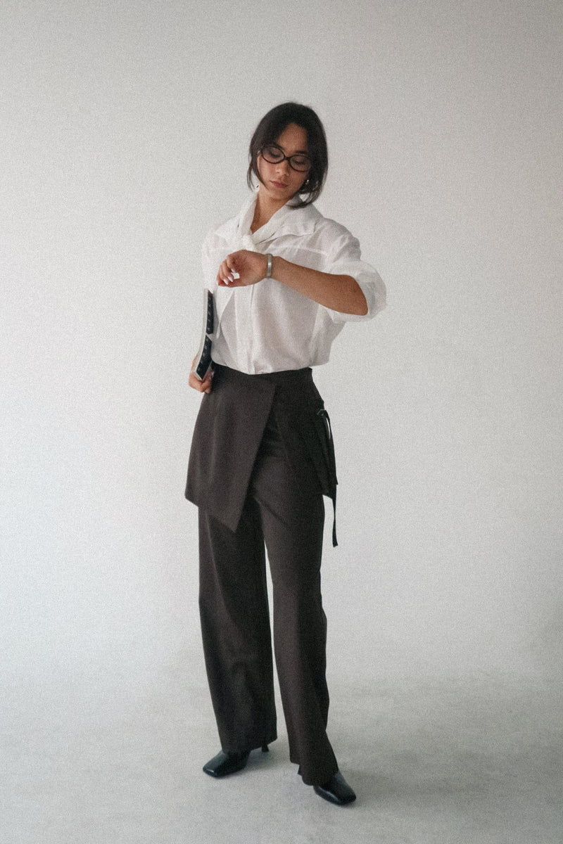 Nova Straight Leg Pants with Layered Skirt Detail