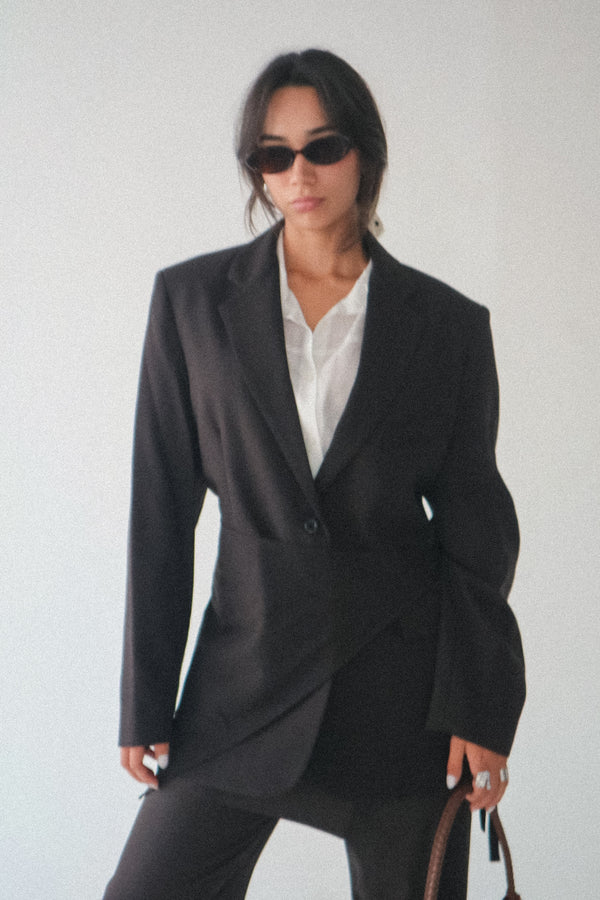 Isabella Convertible Oversized Detachable Scarf Blazer