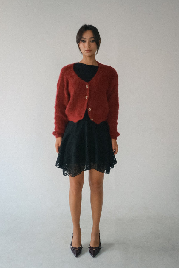 Emilia Romantic Lace Flare Mini Skirt