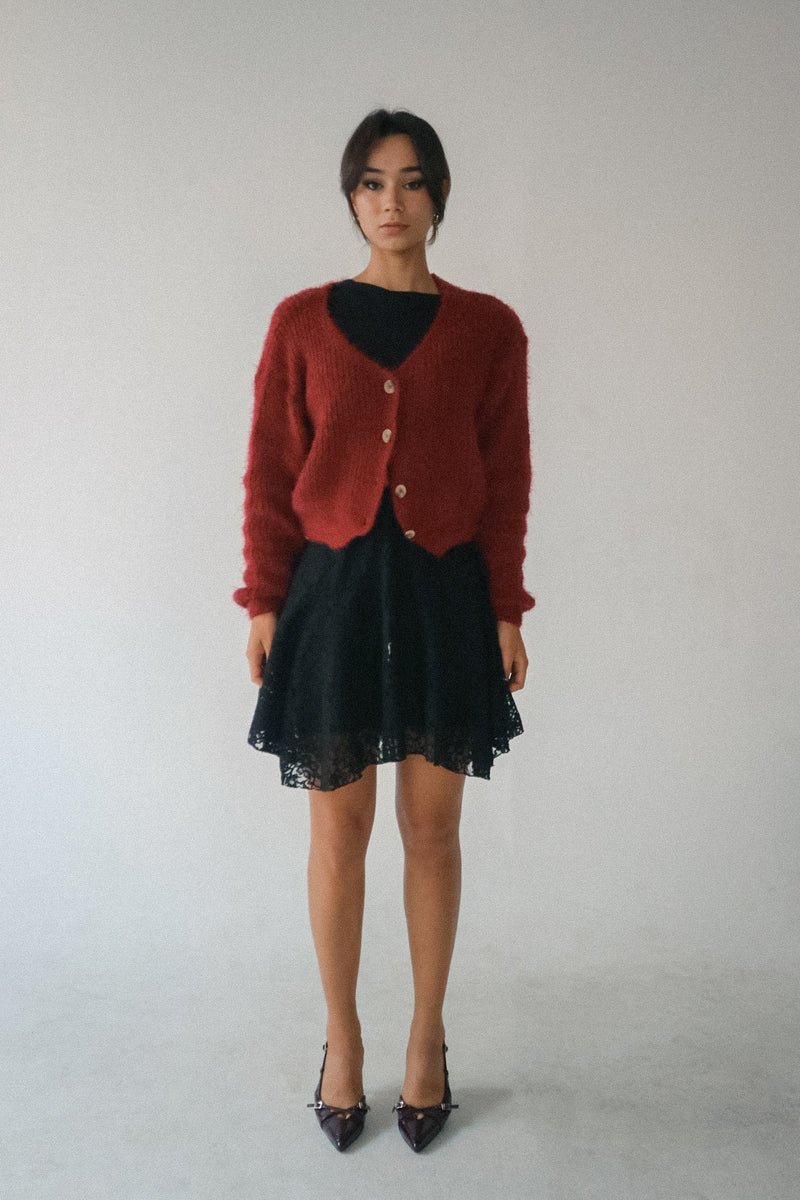 Emilia Romantic Lace Flare Mini Skirt
