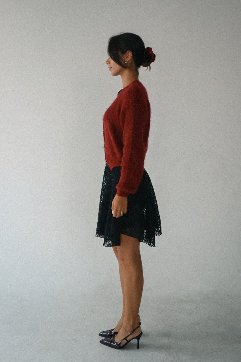 Emilia Romantic Lace Flare Mini Skirt