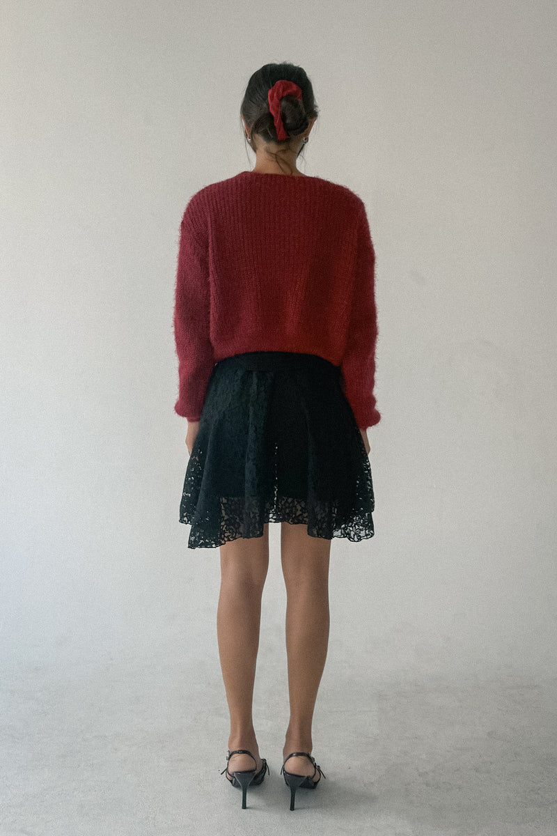Emilia Romantic Lace Flare Mini Skirt