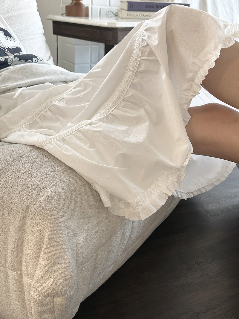 White Whisper Cotton Tiered Skirt