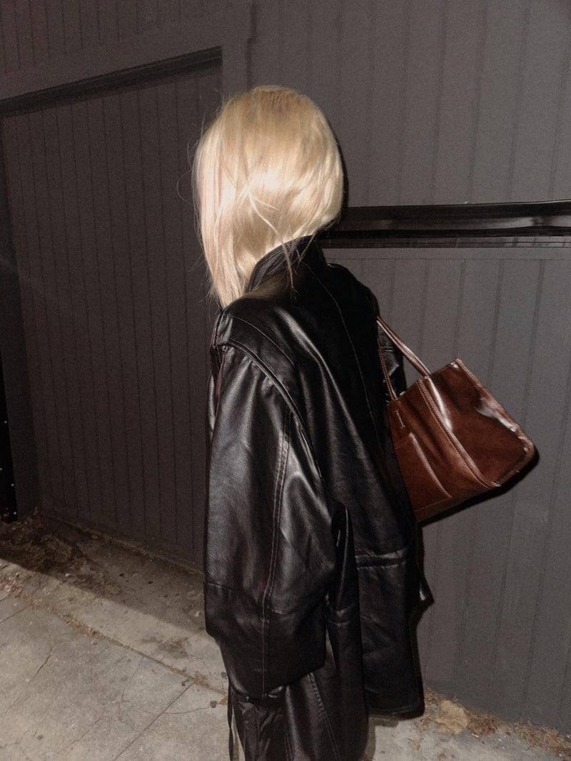 Renée Sculpted Faux Leather Jacket