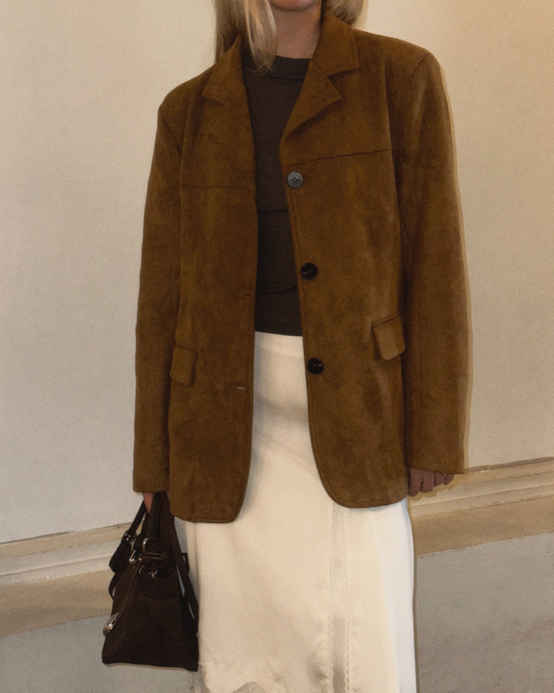 Camille Suede Oversized Blazer