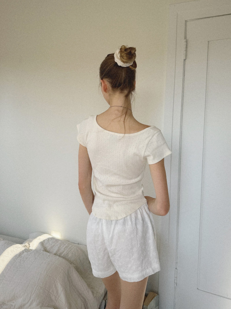 Mia Blu Catalina Eyelet Boxer Shorts