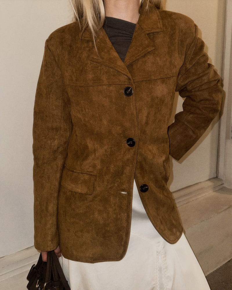 Camille Suede Oversized Blazer