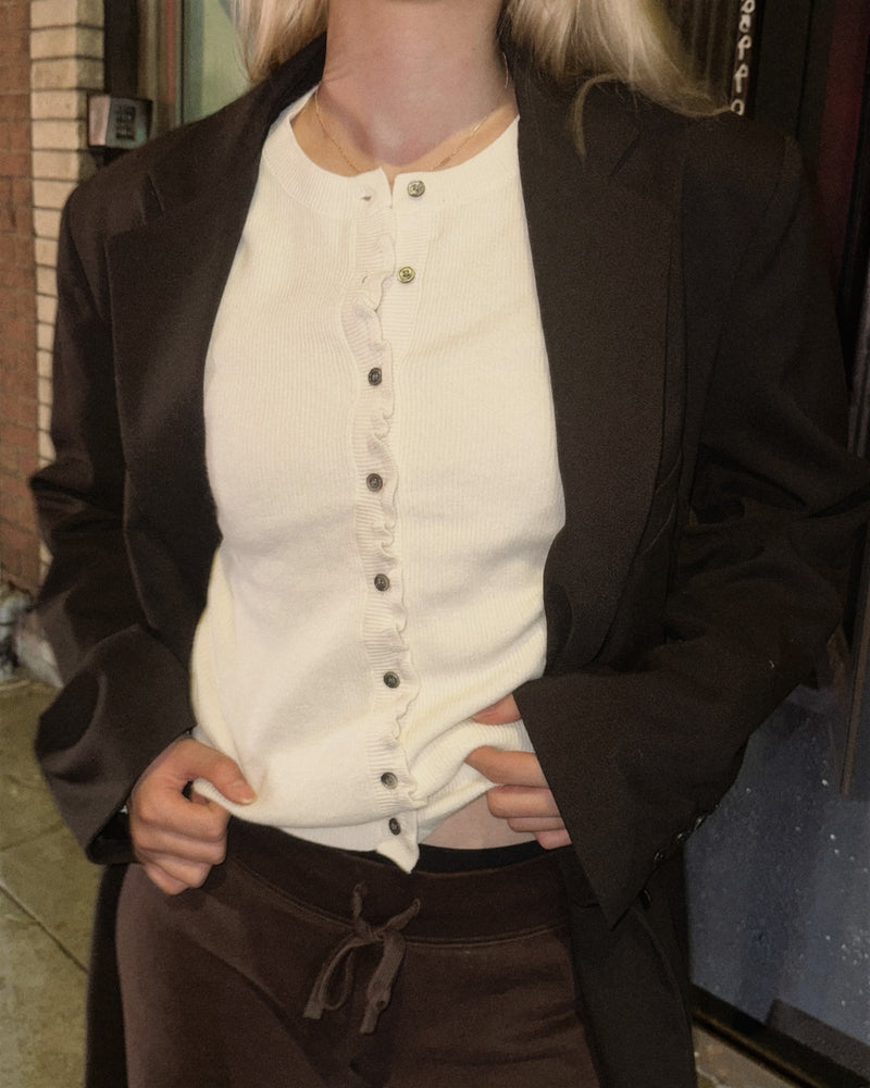 Elise Frill Edge Knit Cardigan