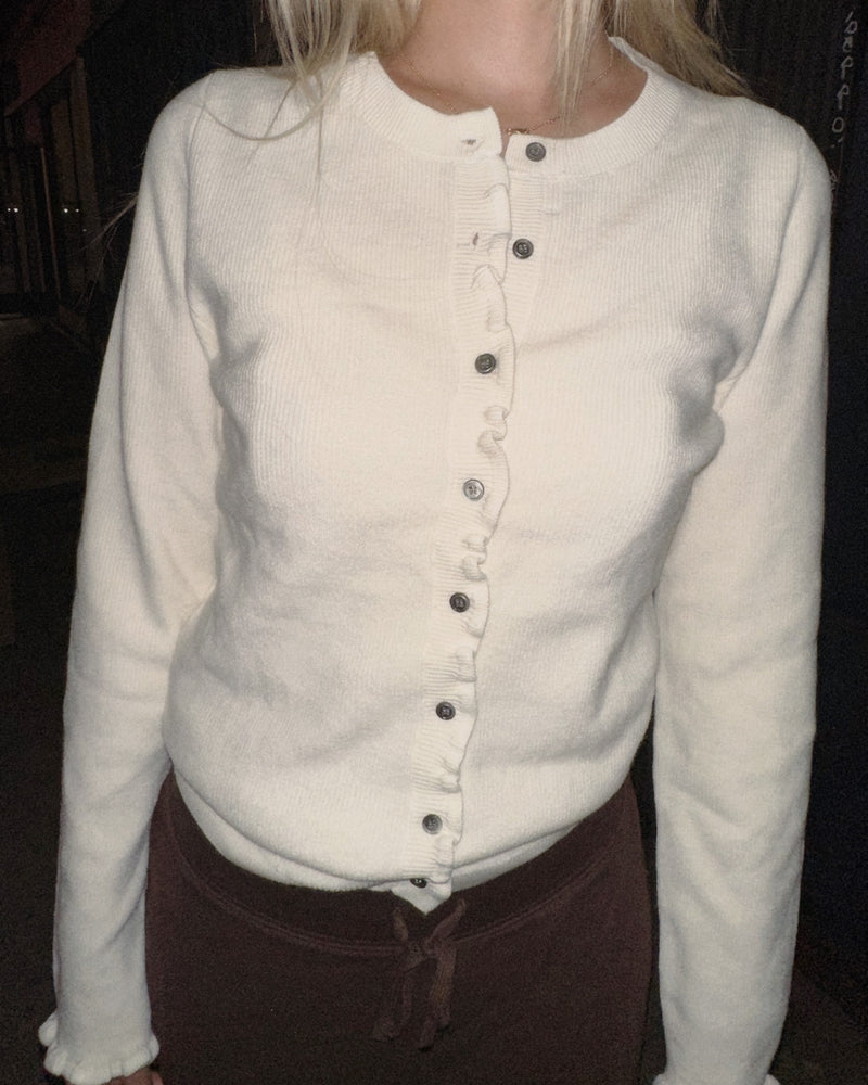 Elise Frill Edge Knit Cardigan