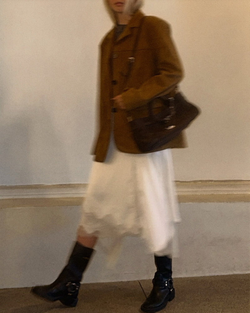 Camille Suede Oversized Blazer