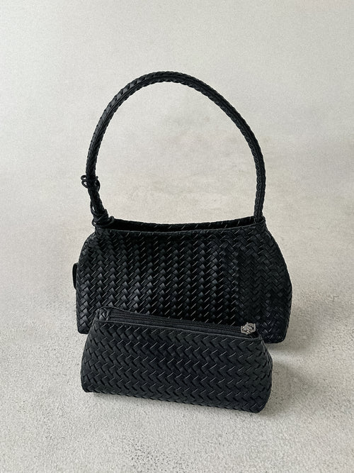 Sienna Woven Shoulder Baguette Bag